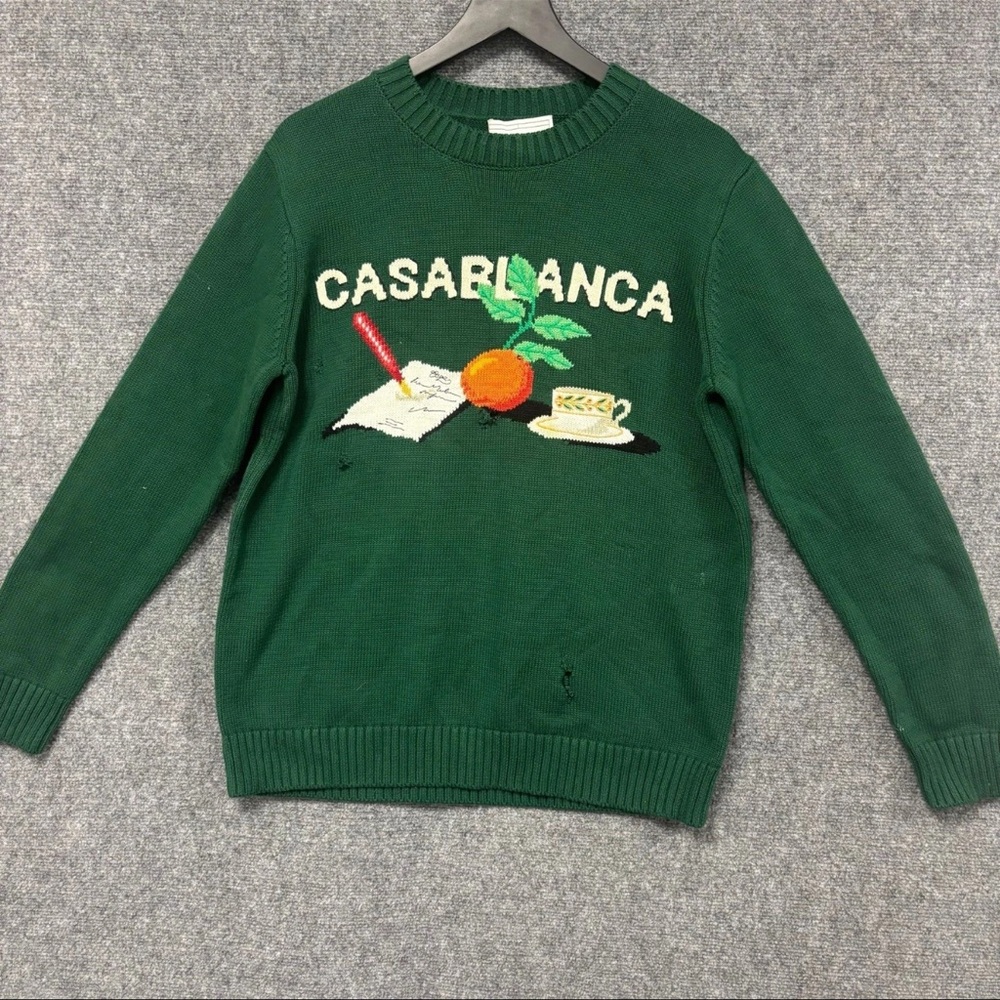 Men’s Medium Casablanca green knit sweater